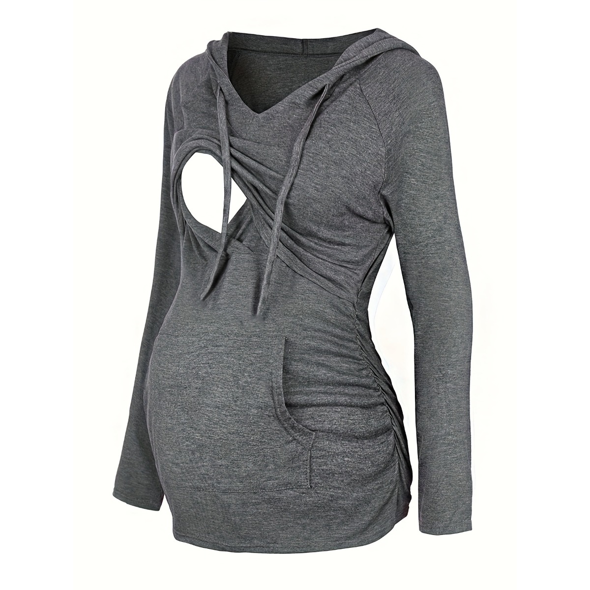 هودي للحوامل مع جيوب وأكمام طو - مراجعة Plant Parent Hoodie وسعره